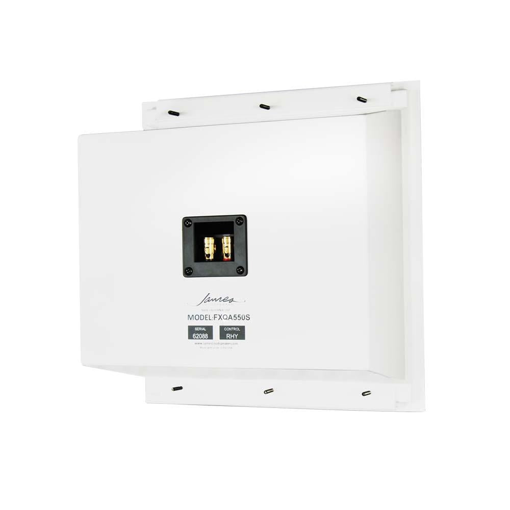 James 3 Way 5.25" Angled Baffle In-Wall or In-Ceiling Surround Speaker With Dual 5.25" Woofer, 2 x 3.5" Mid Range, Quad Tweeter Array and White Grille: EACH 2