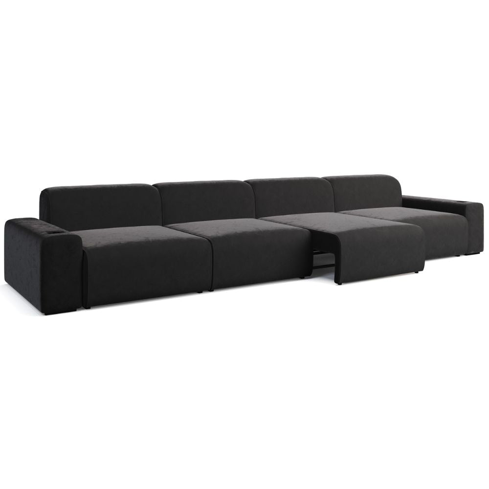 Moovia Budapest Essentials 2 or 4 Seat Cinema Sofa with Middle Arm in Dekoma Sorono Velvet 35