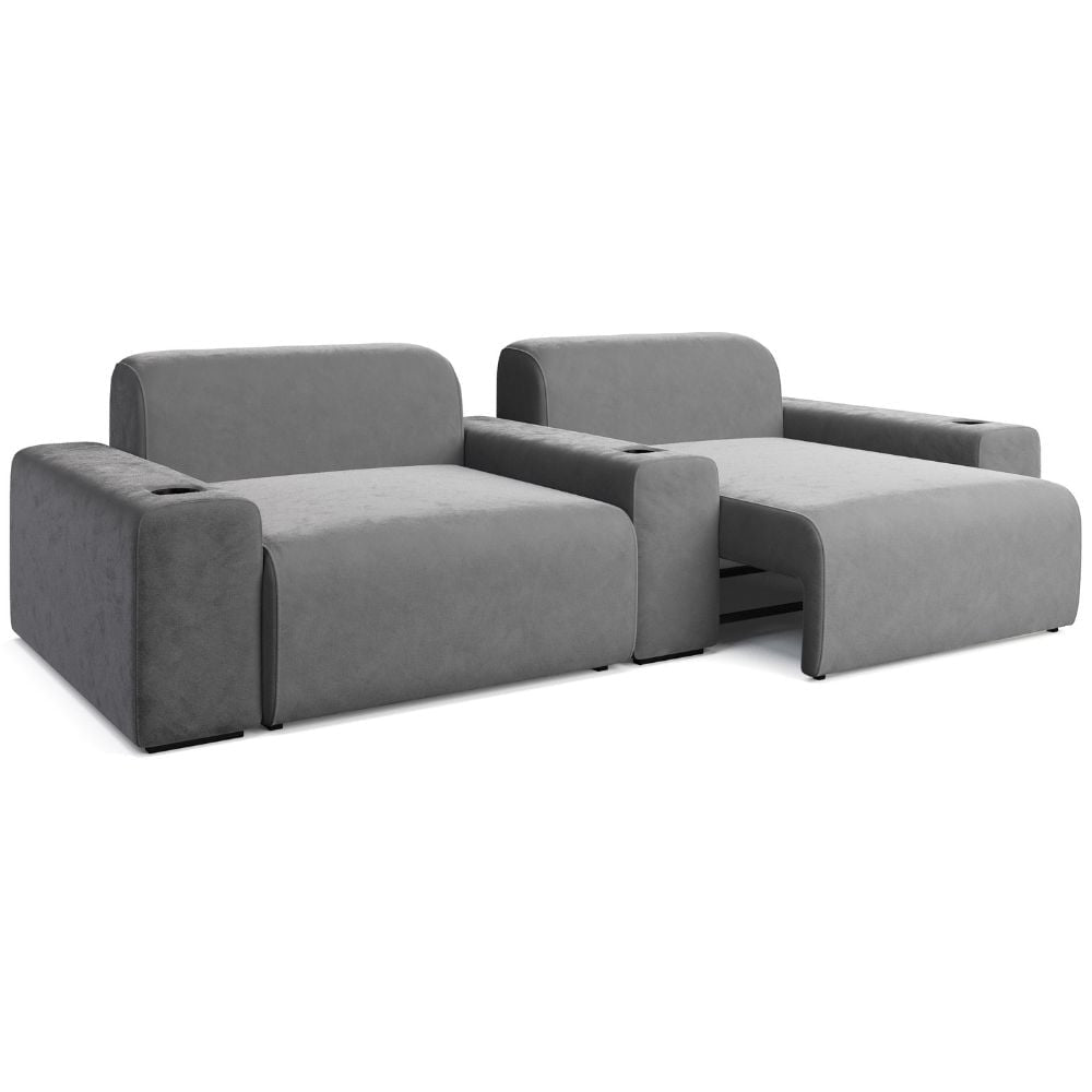 Moovia Budapest Essentials 2 or 4 Seat Cinema Sofa with Middle Arm in Dekoma Sorono Velvet 70