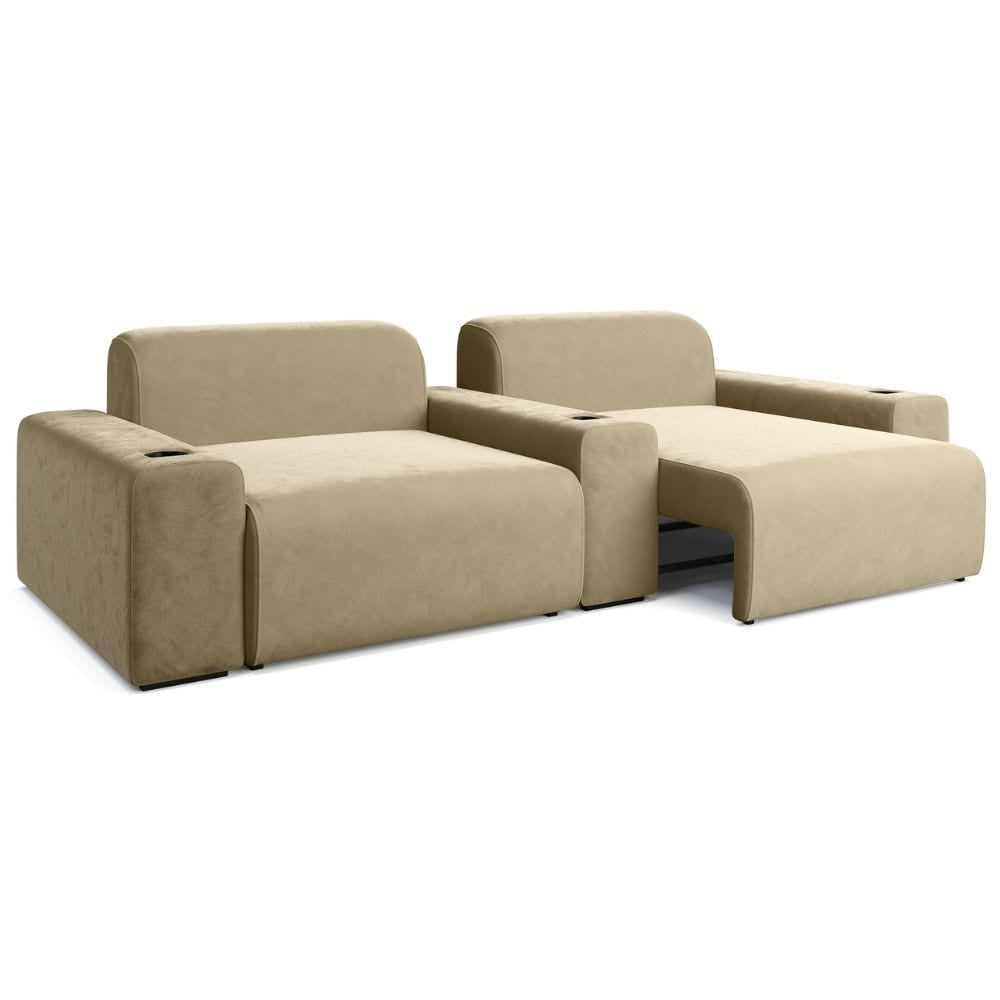 Moovia Budapest Essentials 2 or 4 Seat Cinema Sofa with Middle Arm in Dekoma Sorono Velvet 89