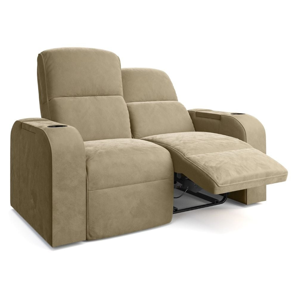 Moovia Dallas Essentials 2 or 4 Seat Cinema Chair with Love Seat in Dekoma Sorono Velvet 105