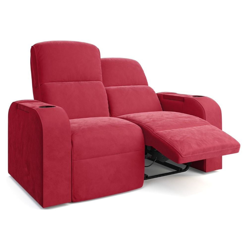 Moovia Dallas Essentials 2 or 4 Seat Cinema Chair with Love Seat in Dekoma Sorono Velvet 118