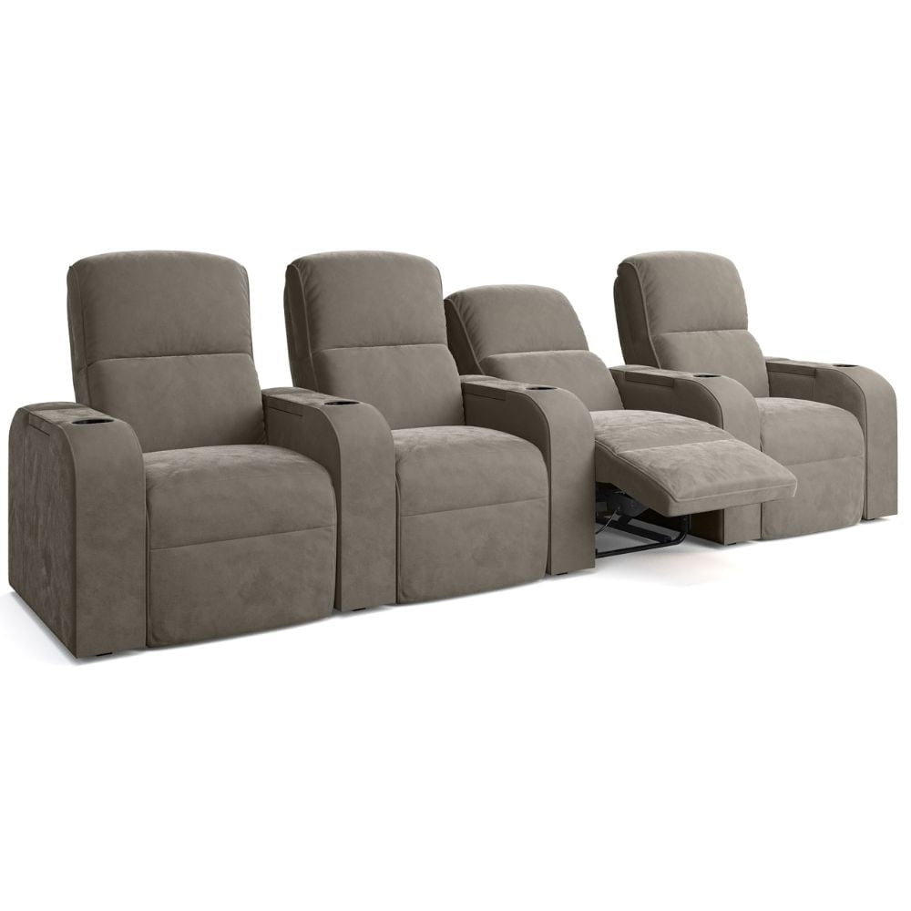 Moovia Dallas Essentials 2 or 4 Seat Cinema Chair with Love Seat in Dekoma Sorono Velvet 129