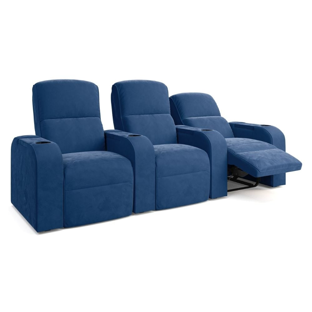 Moovia Dallas Essentials Single, Double, Triple or 4 Seat Cinema Chair in Dekoma Sorono Velvet 49