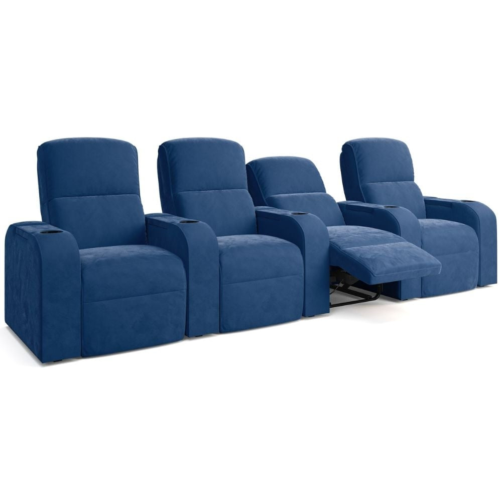 Moovia Dallas Essentials Single, Double, Triple or 4 Seat Cinema Chair in Dekoma Sorono Velvet 51