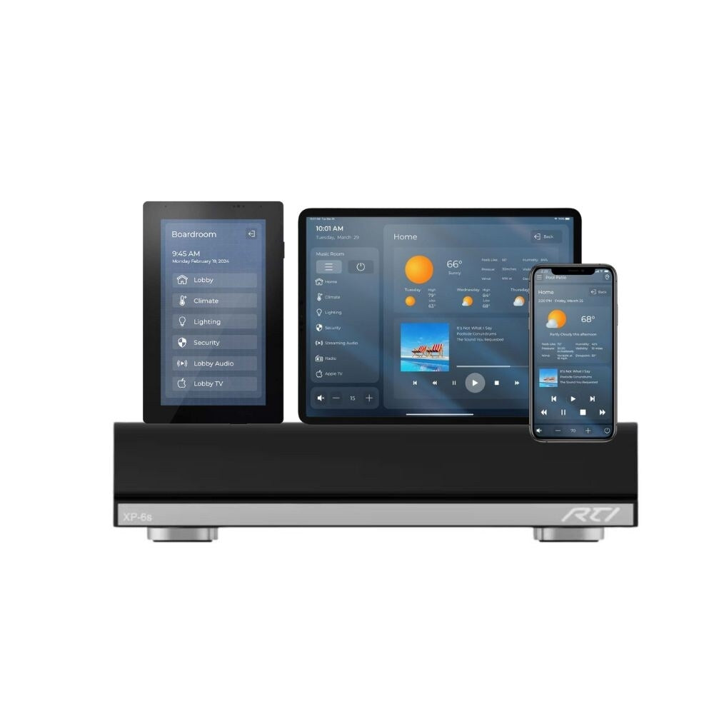 RTI Evaluation System, XP-6s Control Processor, iPad License, 3 vIRsa IR Emitters and 3.5mm Mini Plug With Choice of Different User Control Interfaces: SET 3