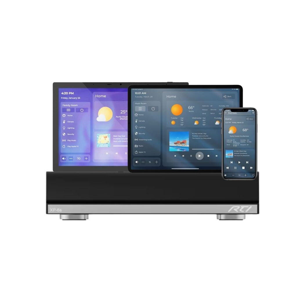 RTI Evaluation System, XP-6s Control Processor, iPad License, 3 vIRsa IR Emitters and 3.5mm Mini Plug With Choice of Different User Control Interfaces: SET 4