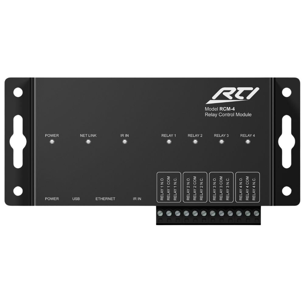 RTI RCM-4 Ethernet Enabled Relay Control Module With 4 Individually Addressable Relays, Black 1