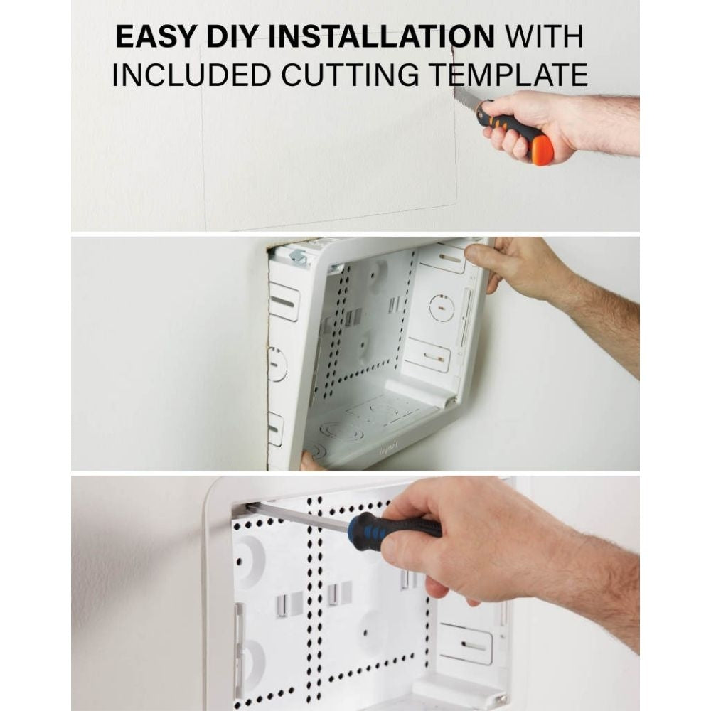 Sanus IWB9 9" TV Media In Wall Box, White 7