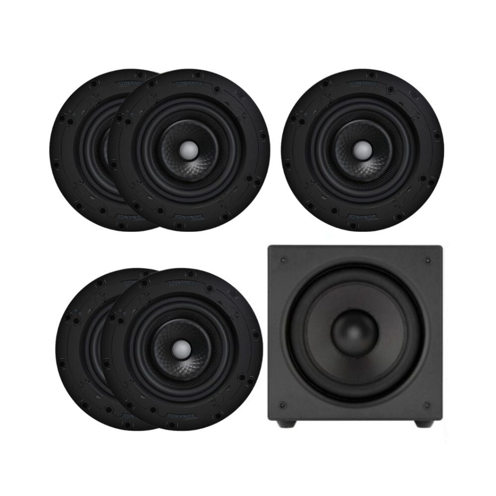 Sonance K1 In-Ceiling Cinema Bundle With VX66Rs Round Speakers and S10i Active Subwoofer: SET