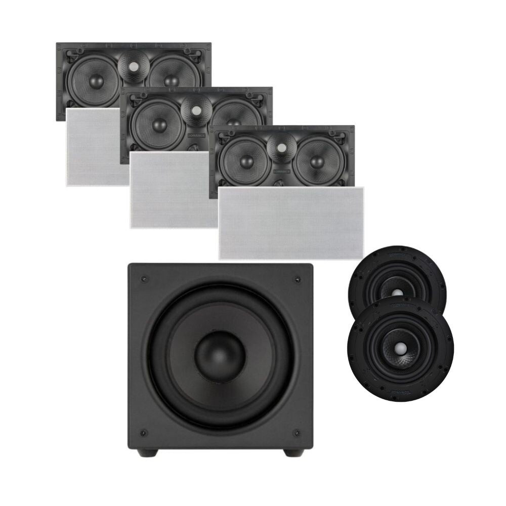 Sonance K3 In-Wall Cinema Bundle With VX66 LCRs and VX66R Round Speakers and S10i Active Subwoofer: SET