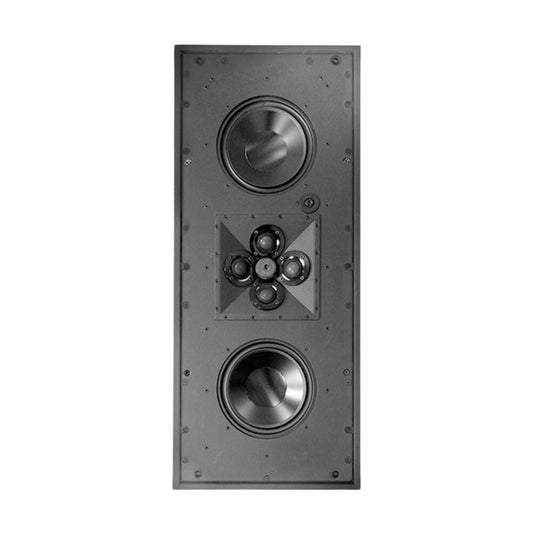 James 8" 3 Way Dual LCR In-Wall Speaker With 4 x HF Quad Tweeter, Offset Array and Borderless White Grille: EACH