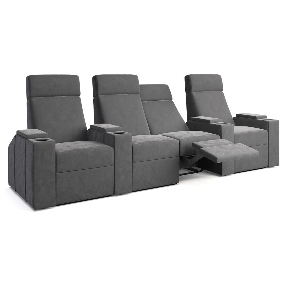 Moovia Berlin Essentials 2 or 4 Seat Cinema Chair with Love Seat in Dekoma Sorono Velvet 79