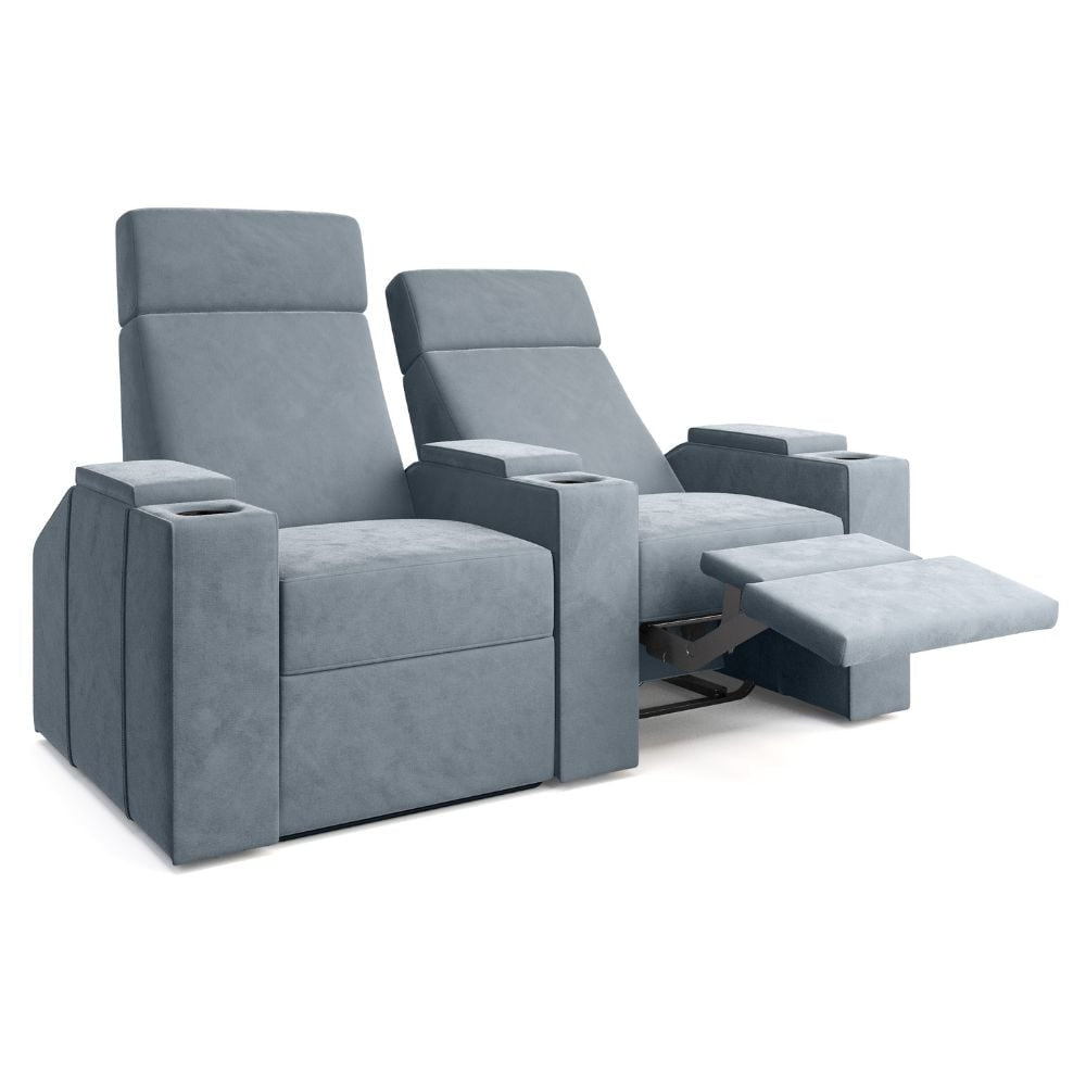 Moovia Berlin Essentials 2 or 4 Seat Cinema Chair with Love Seat in Dekoma Sorono Velvet 90