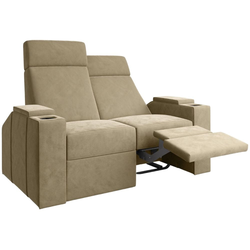 Moovia Berlin Essentials 2 or 4 Seat Cinema Chair with Love Seat in Dekoma Sorono Velvet 101
