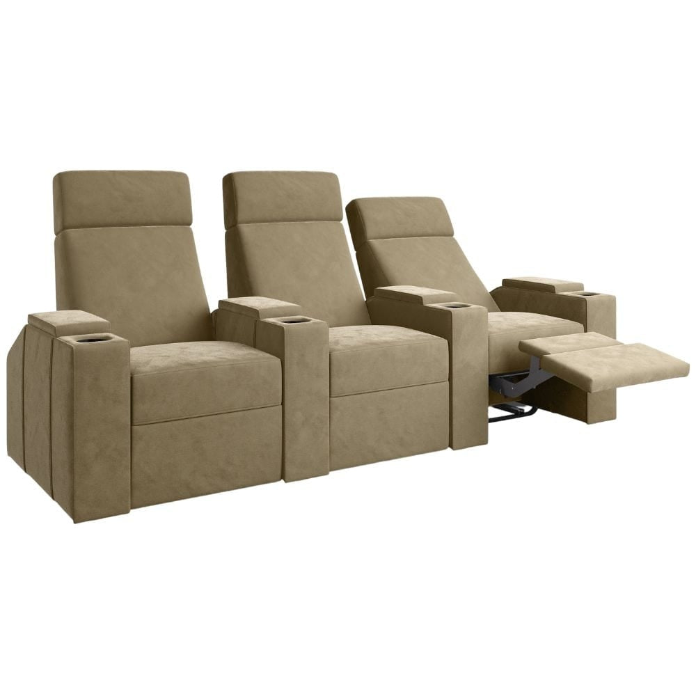 Moovia Berlin Essentials 2 or 4 Seat Cinema Chair with Love Seat in Dekoma Sorono Velvet 103