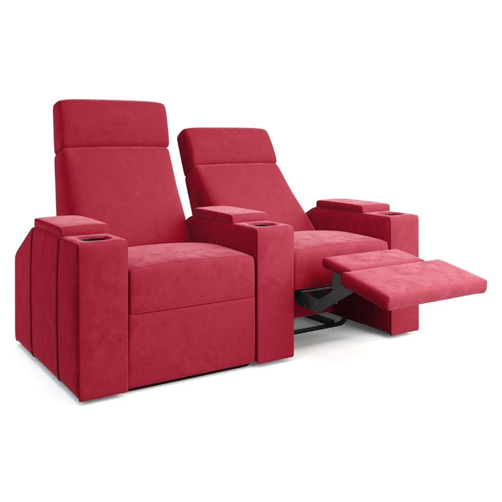 Moovia Berlin Essentials 2 or 4 Seat Cinema Chair with Love Seat in Dekoma Sorono Velvet 116