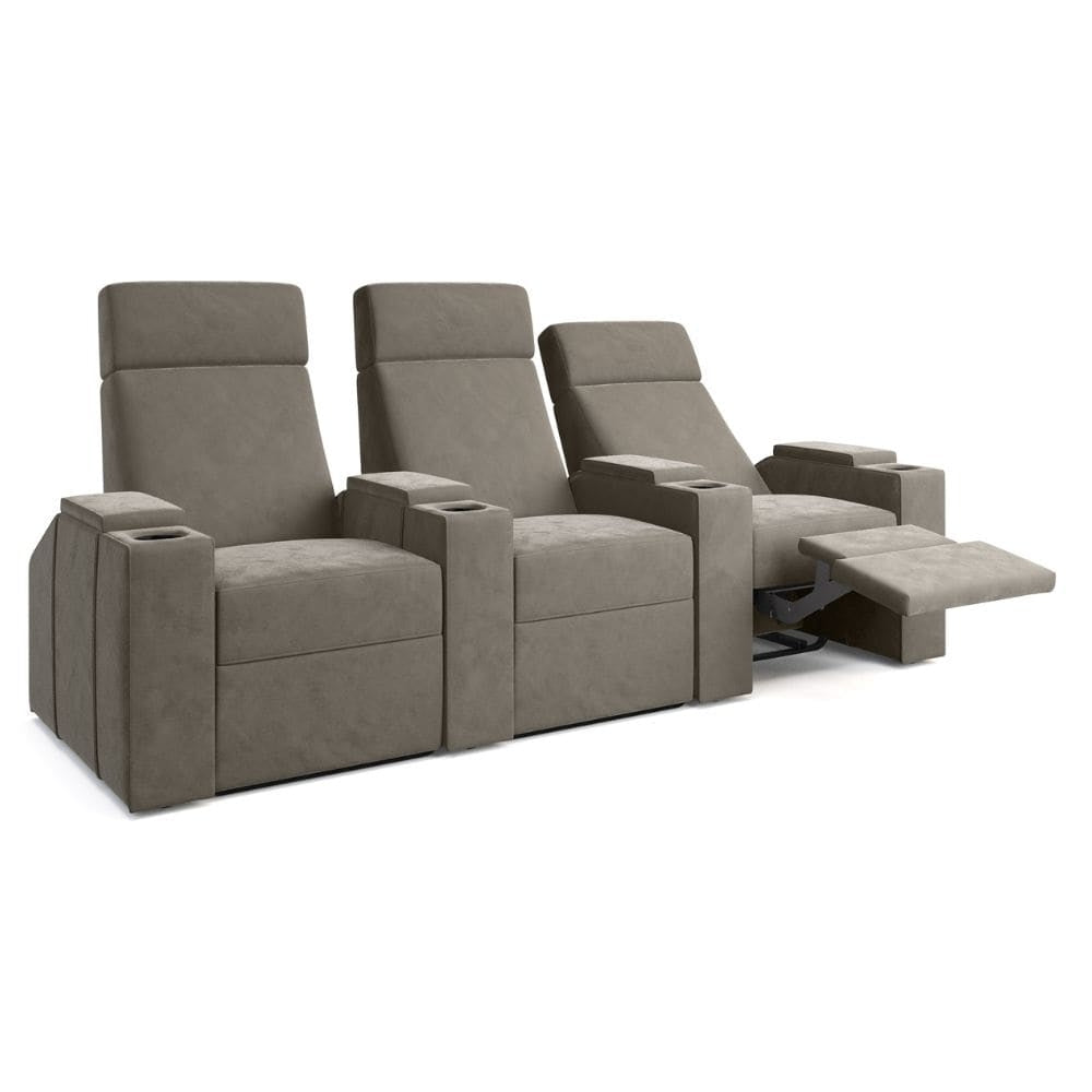 Moovia Berlin Essentials 2 or 4 Seat Cinema Chair with Love Seat in Dekoma Sorono Velvet 127