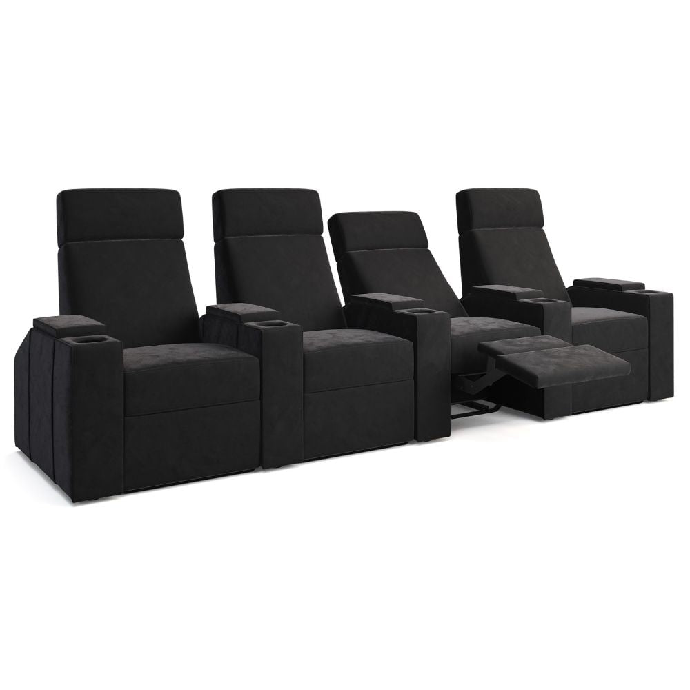 Moovia Berlin Essentials 2 or 4 Seat Cinema Chair with Love Seat in Dekoma Sorono Velvet
