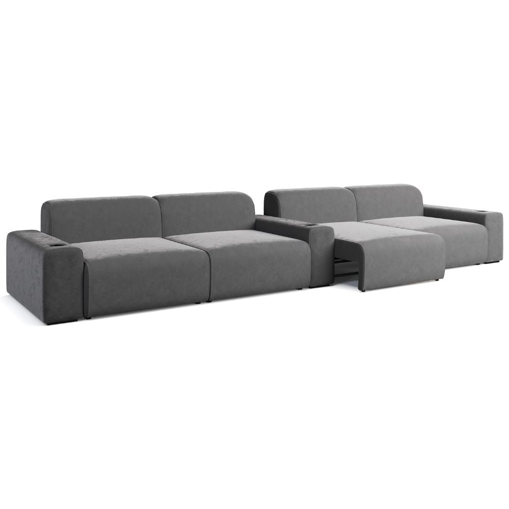 Moovia Budapest Essentials 2 or 4 Seat Cinema Sofa with Middle Arm in Dekoma Sorono Velvet 73