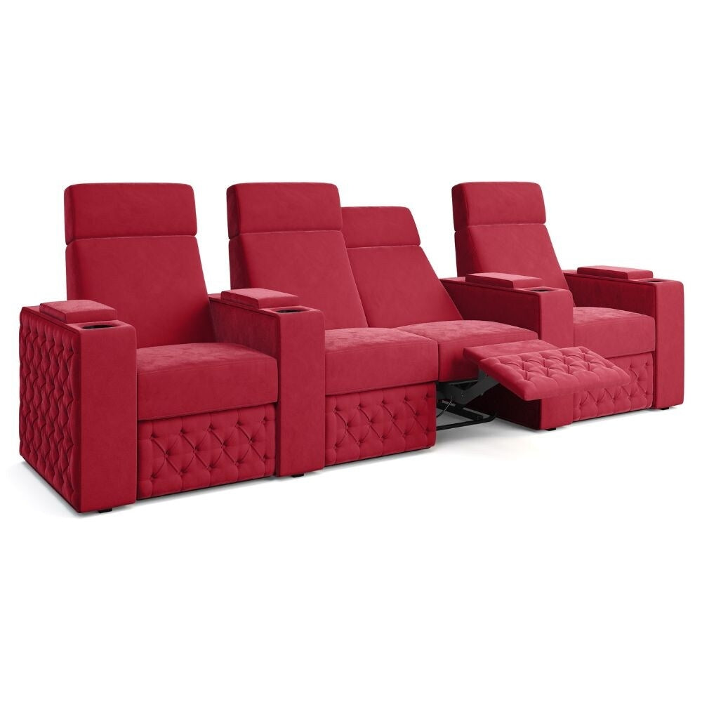 Moovia Chesterfield Essentials 2 or 4 Seat Cinema Chair with Love Seat in Dekoma Sorono Velvet 118