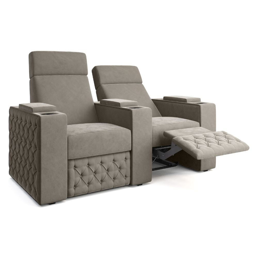 Moovia Chesterfield Essentials 2 or 4 Seat Cinema Chair with Love Seat in Dekoma Sorono Velvet 124