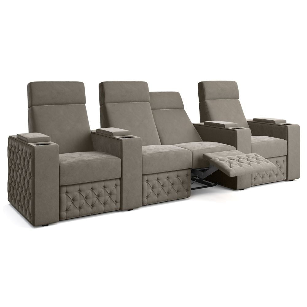 Moovia Chesterfield Essentials 2 or 4 Seat Cinema Chair with Love Seat in Dekoma Sorono Velvet 126