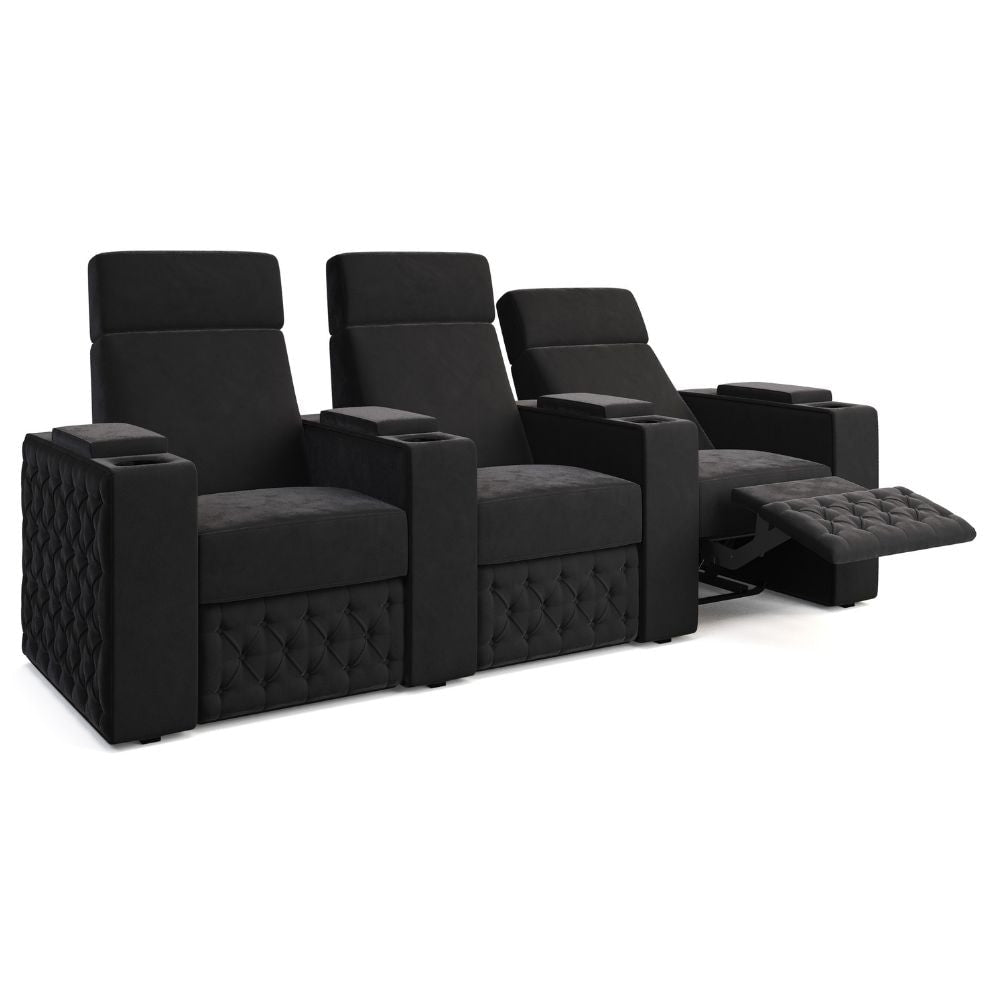 Moovia Chesterfield Essentials 2 or 4 Seat Cinema Chair with Love Seat in Dekoma Sorono Velvet 35