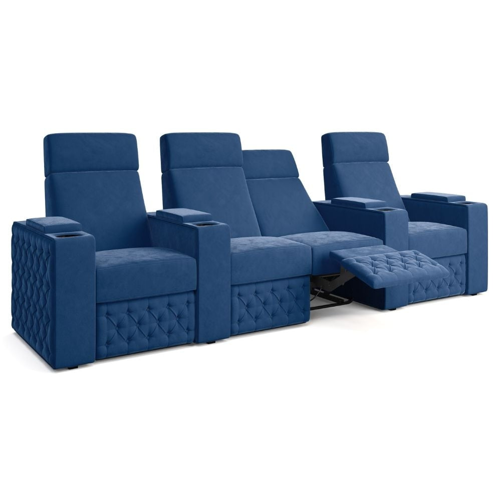 Moovia Chesterfield Essentials 2 or 4 Seat Cinema Chair with Love Seat in Dekoma Sorono Velvet 51