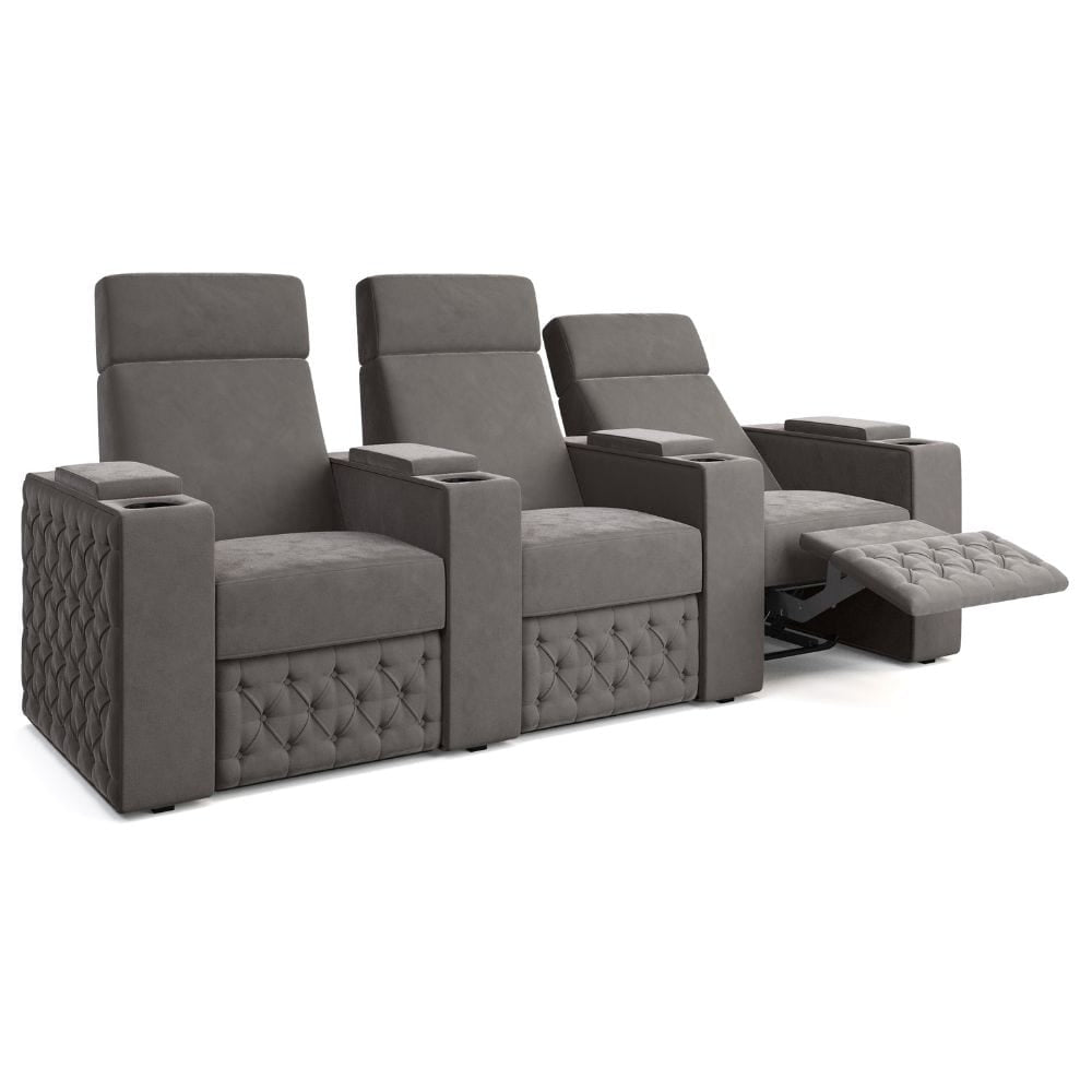 Moovia Chesterfield Essentials 2 or 4 Seat Cinema Chair with Love Seat in Dekoma Sorono Velvet 56