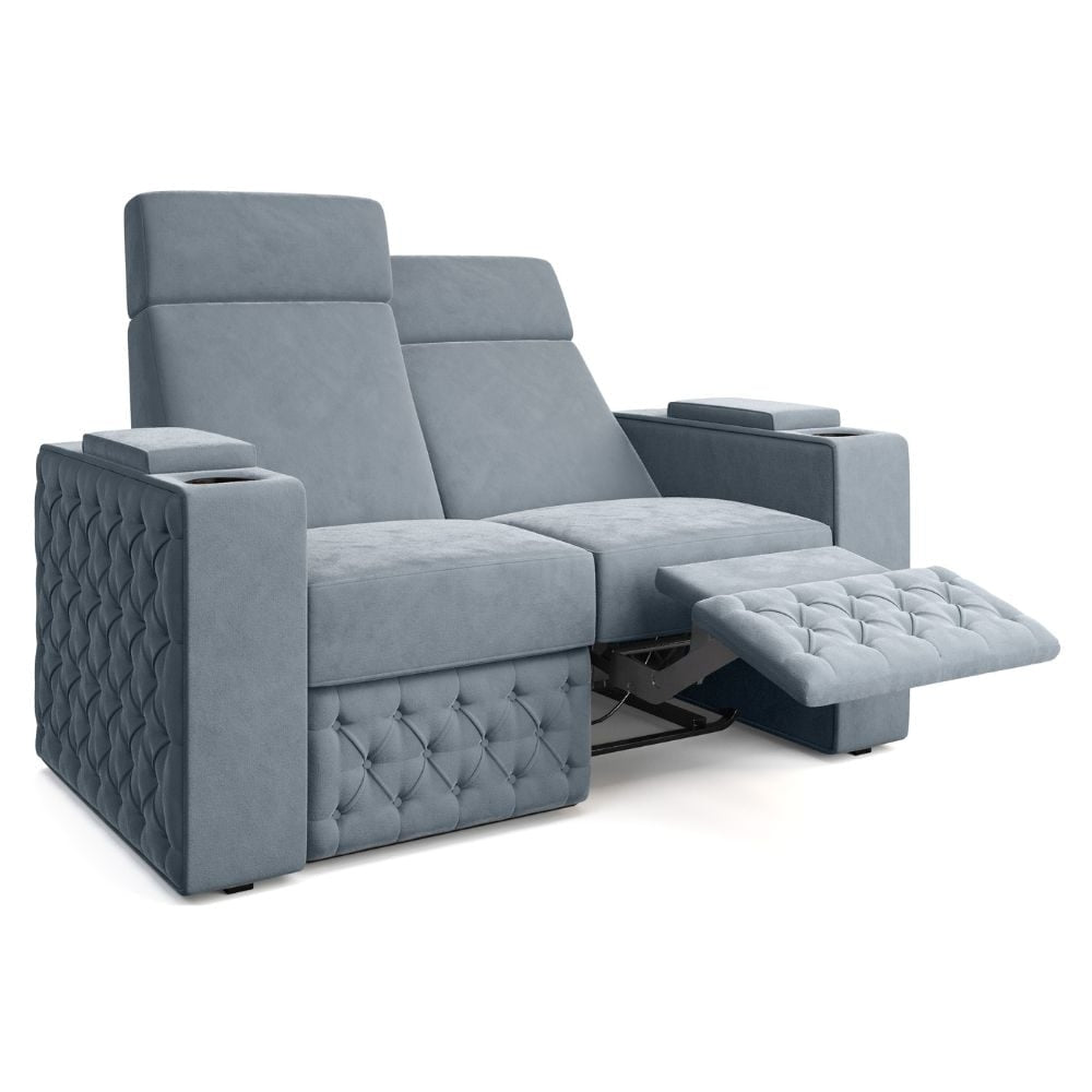 Moovia Chesterfield Essentials 2 or 4 Seat Cinema Chair with Love Seat in Dekoma Sorono Velvet 90