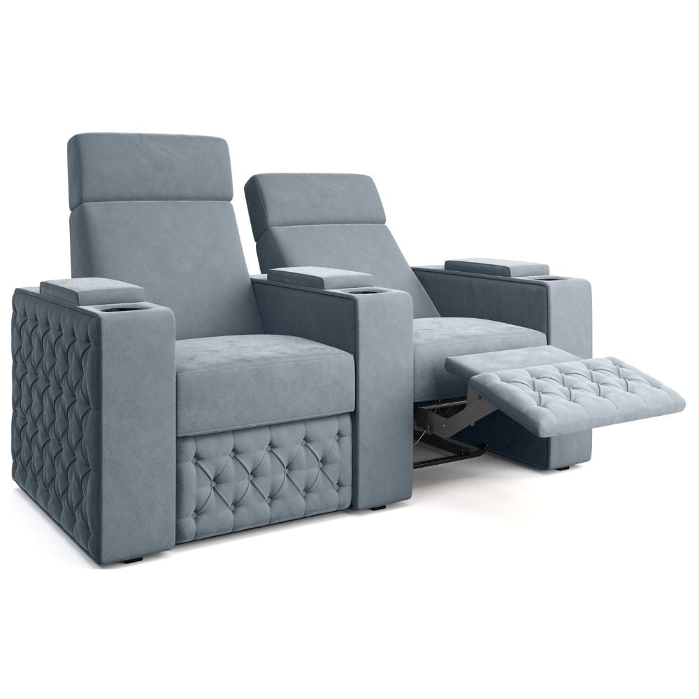 Moovia Chesterfield Essentials 2 or 4 Seat Cinema Chair with Love Seat in Dekoma Sorono Velvet 91