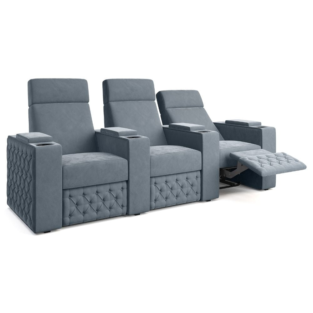 Moovia Chesterfield Essentials 2 or 4 Seat Cinema Chair with Love Seat in Dekoma Sorono Velvet 92