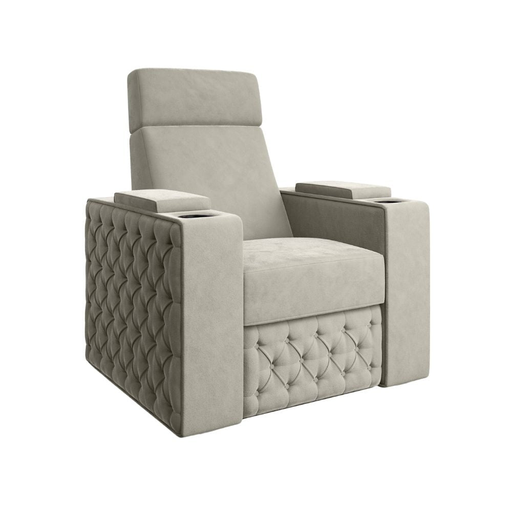 Moovia Chesterfield Essentials 2 or 4 Seat Cinema Chair with Love Seat in Dekoma Sorono Velvet 
