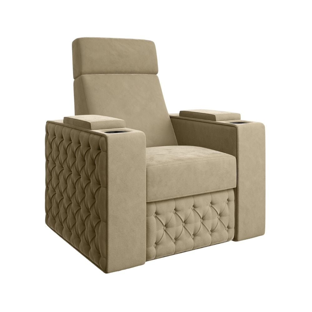 Moovia Chesterfield Essentials Single, Double, Triple or 4 Seat Cinema Chair in Dekoma Sorono Velvet 97