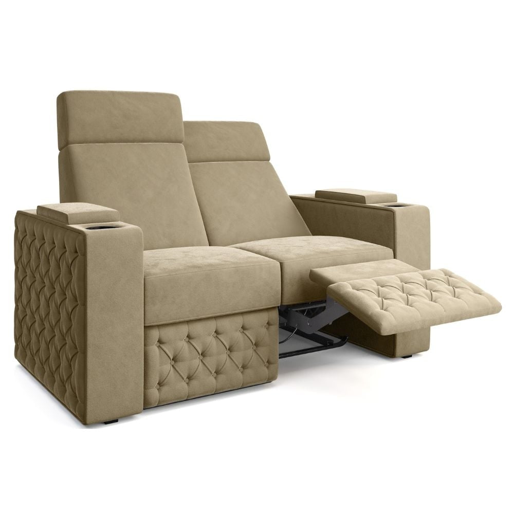 Moovia Chesterfield Essentials Single, Double, Triple or 4 Seat Cinema Chair in Dekoma Sorono Velvet 98
