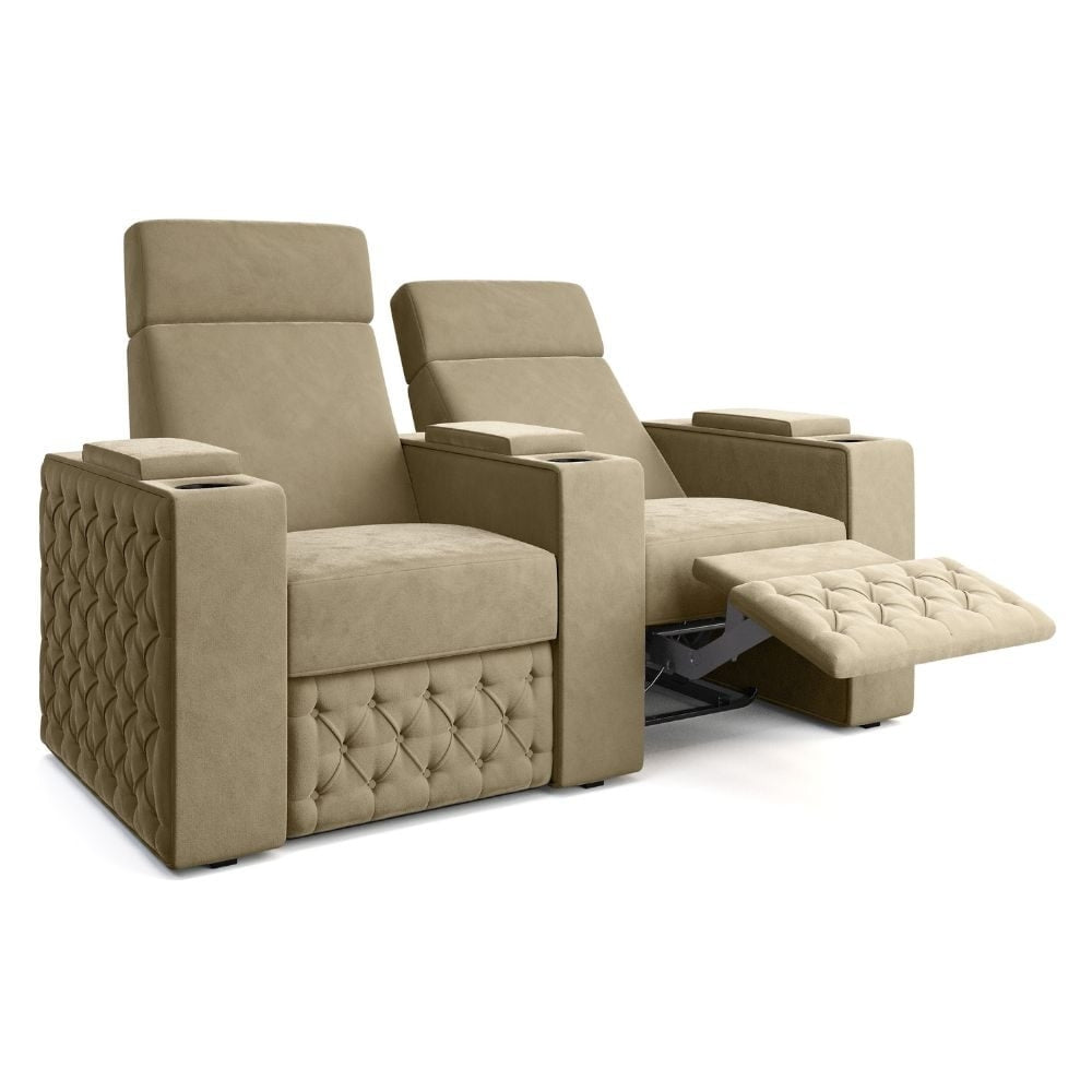 Moovia Chesterfield Essentials Single, Double, Triple or 4 Seat Cinema Chair in Dekoma Sorono Velvet 99