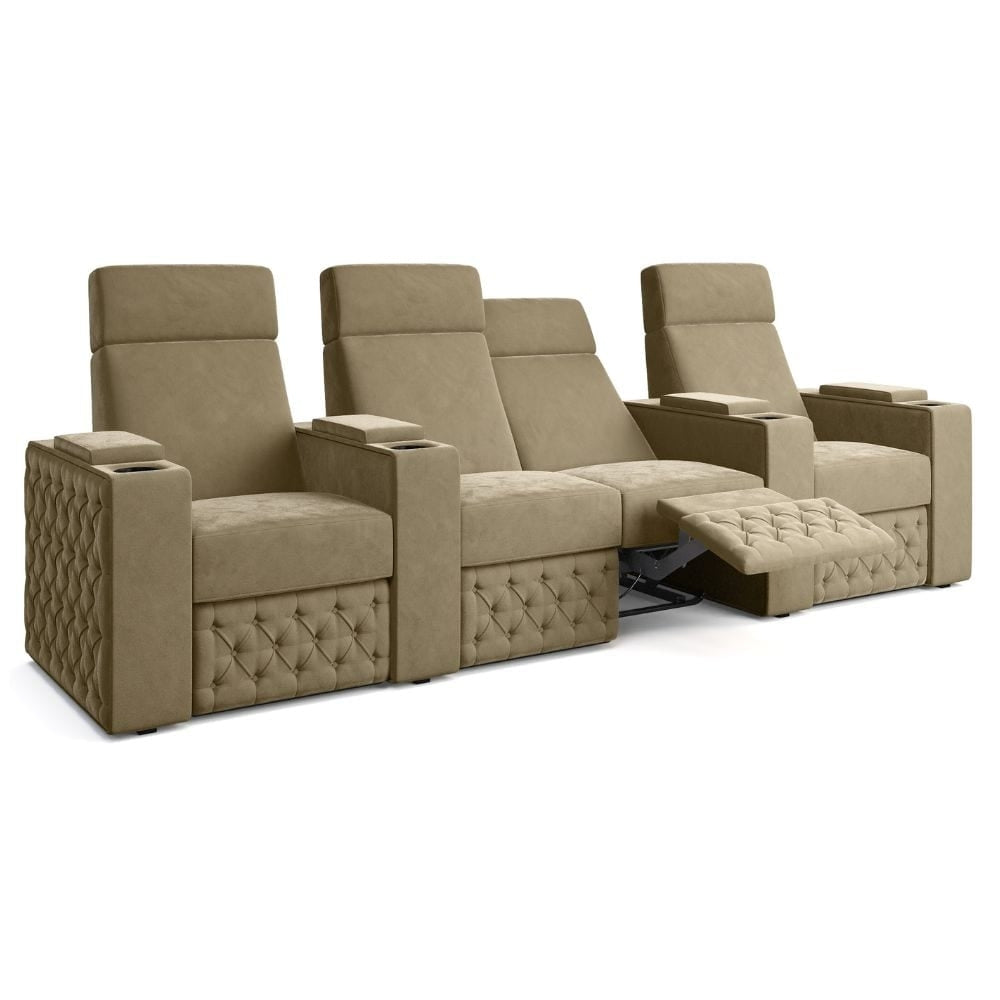Moovia Chesterfield Essentials Single, Double, Triple or 4 Seat Cinema Chair in Dekoma Sorono Velvet 101