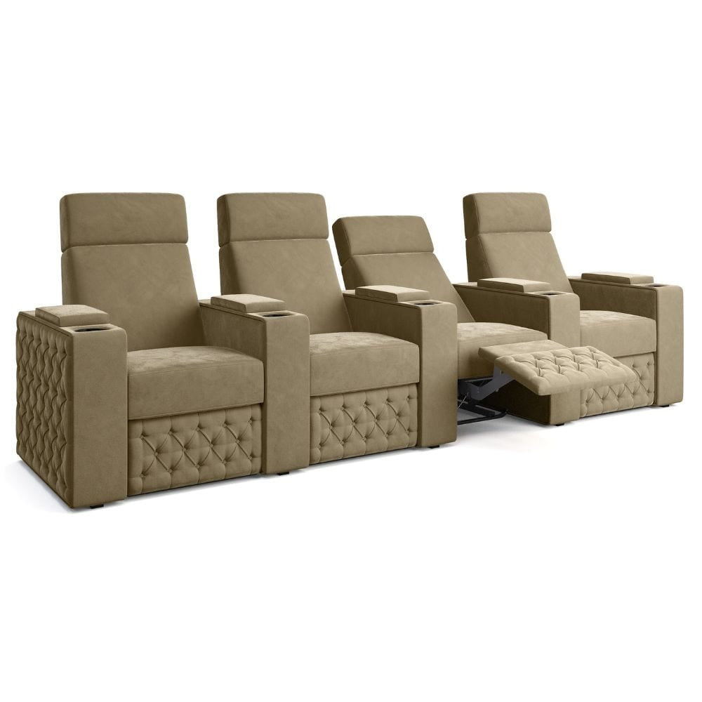 Moovia Chesterfield Essentials Single, Double, Triple or 4 Seat Cinema Chair in Dekoma Sorono Velvet 102