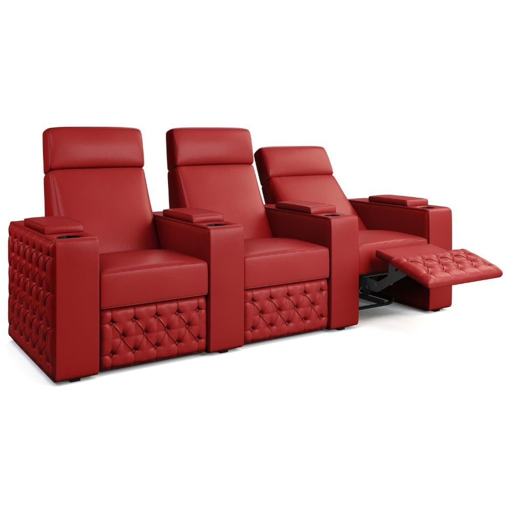 Moovia Chesterfield Essentials Single, Double, Triple or 4 Seat Cinema Chair in Dekoma Sorono Velvet 107