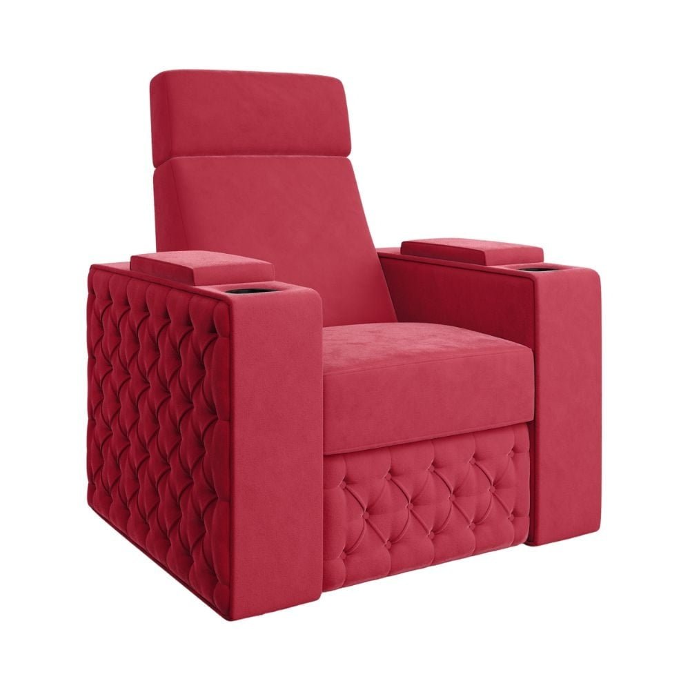 Moovia Chesterfield Essentials Single, Double, Triple or 4 Seat Cinema Chair in Dekoma Sorono Velvet 110