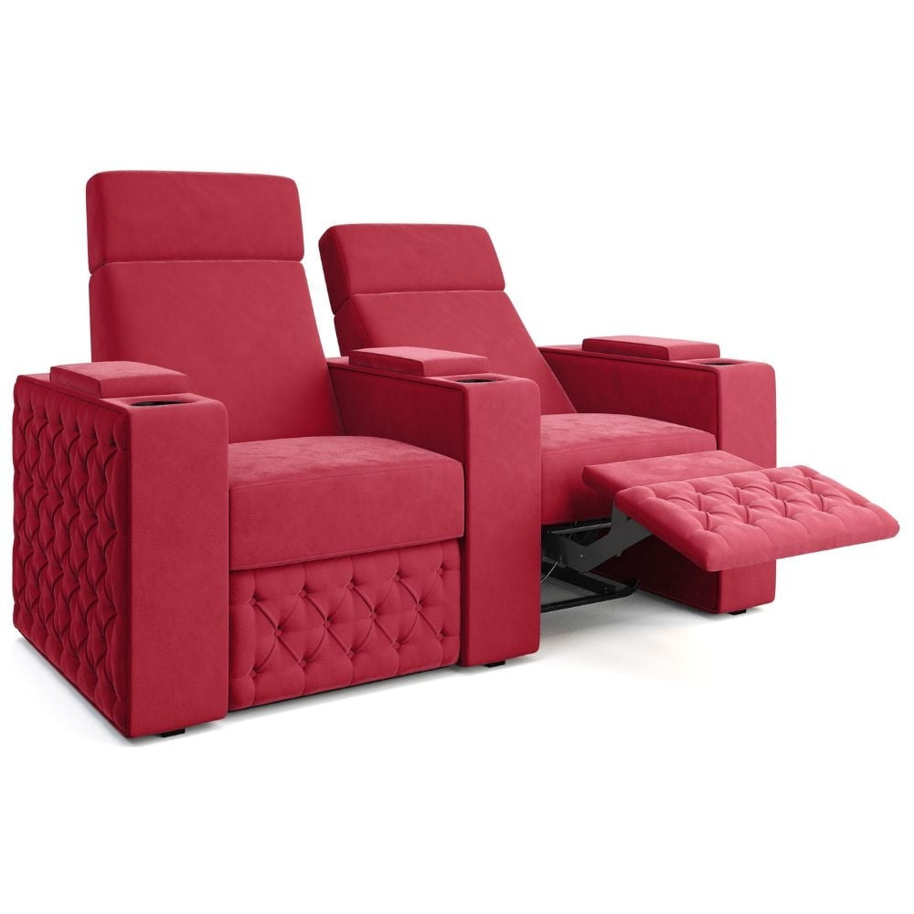 Moovia Chesterfield Essentials Single, Double, Triple or 4 Seat Cinema Chair in Dekoma Sorono Velvet 112