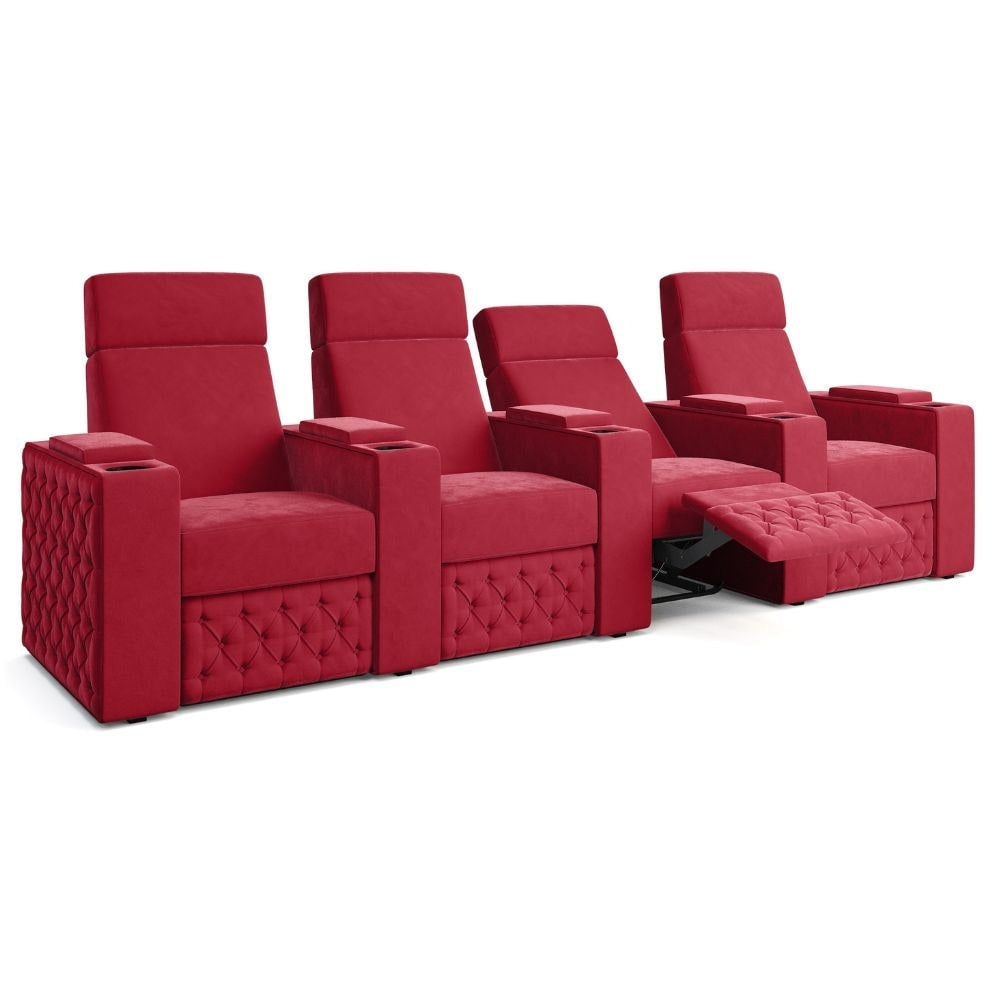 Moovia Chesterfield Essentials Single, Double, Triple or 4 Seat Cinema Chair in Dekoma Sorono Velvet 115