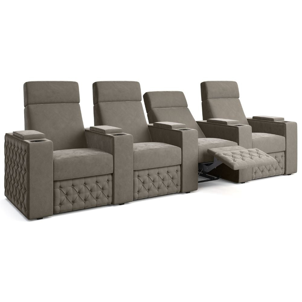 Moovia Chesterfield Essentials Single, Double, Triple or 4 Seat Cinema Chair in Dekoma Sorono Velvet 123