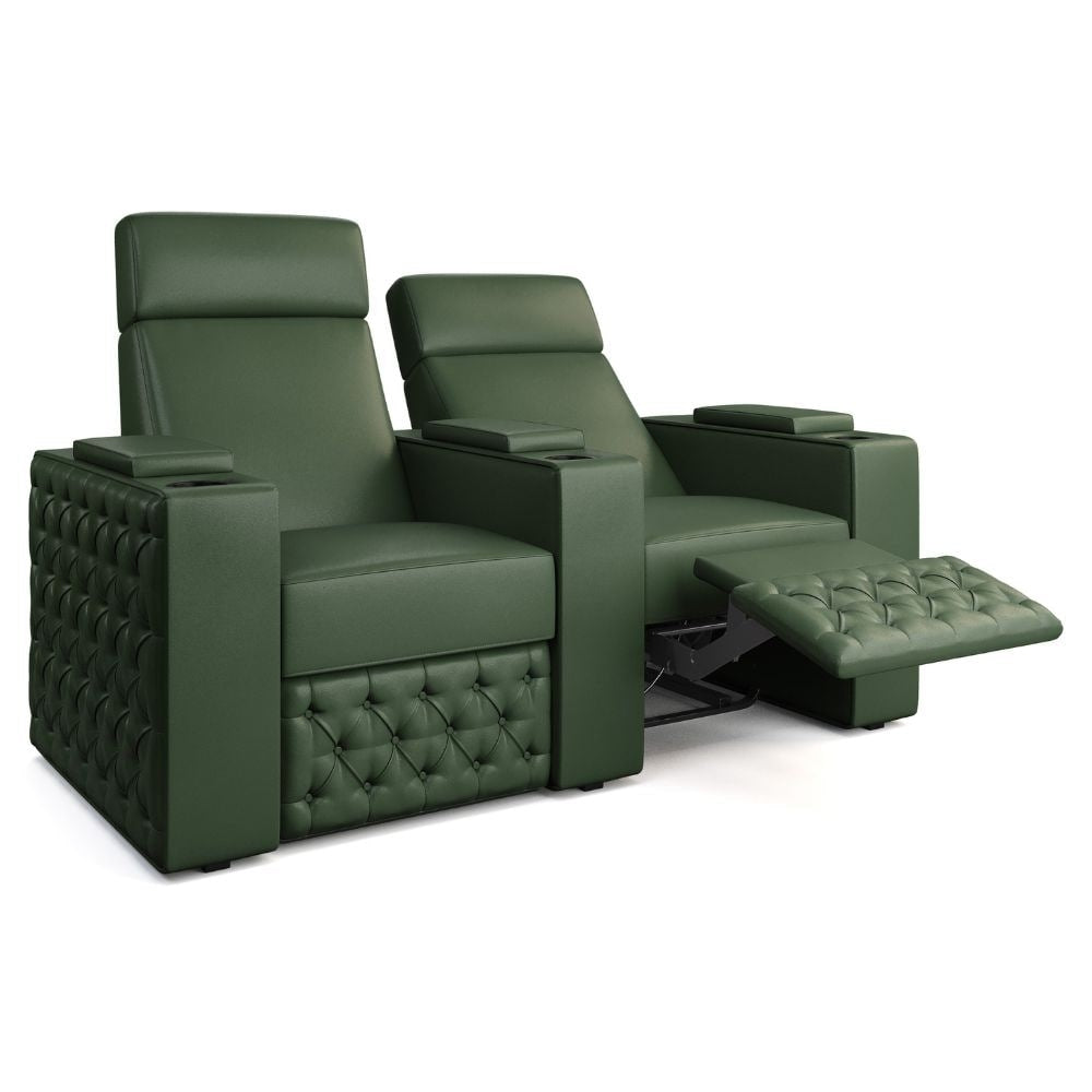 Moovia Chesterfield Essentials Single, Double, Triple or 4 Seat Cinema Chair in Dekoma Sorono Velvet 126