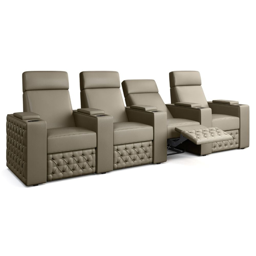 Moovia Chesterfield Essentials 2 or 4 Seat Cinema Chair with Love Seat in Dekoma Sorono Velvet