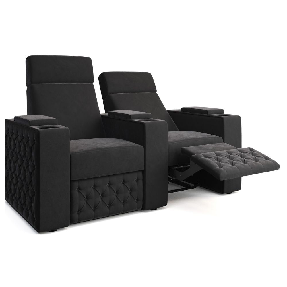 Moovia Chesterfield Essentials Single, Double, Triple or 4 Seat Cinema Chair in Dekoma Sorono Velvet 30