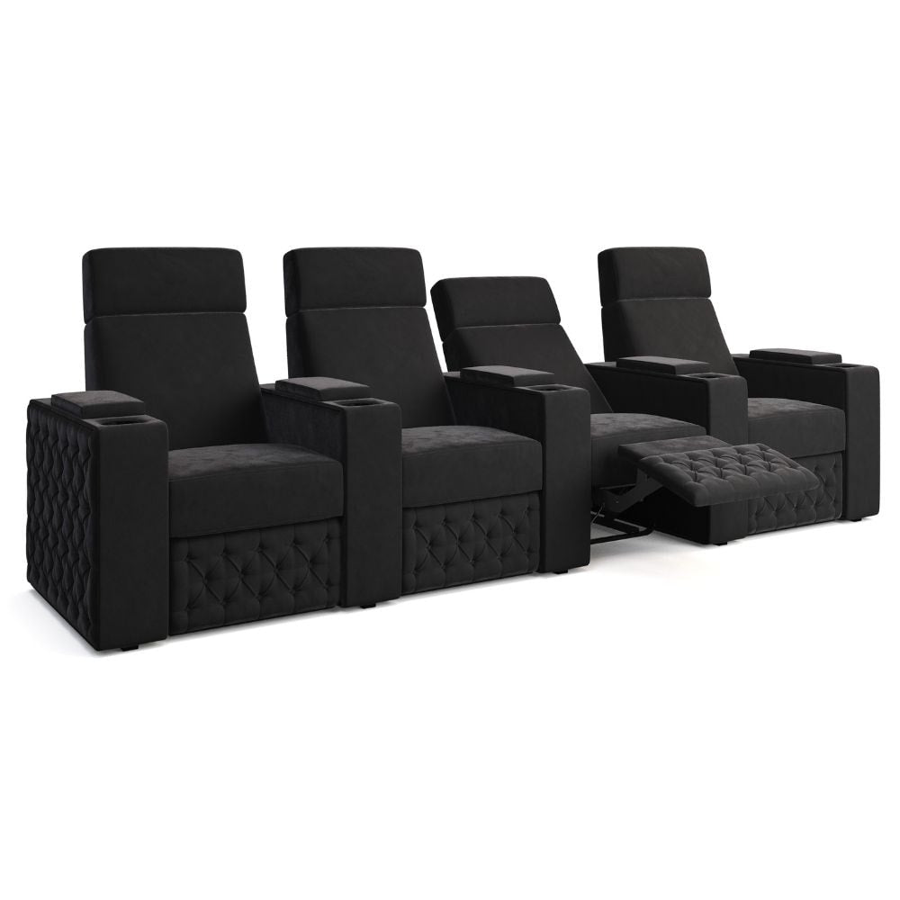 Moovia Chesterfield Essentials Single, Double, Triple or 4 Seat Cinema Chair in Dekoma Sorono Velvet 32