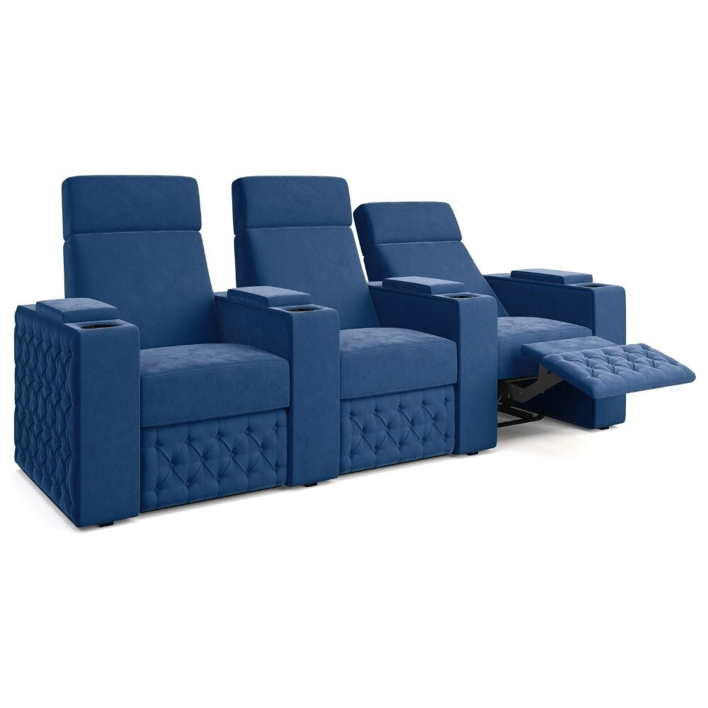 Moovia Chesterfield Essentials Single, Double, Triple or 4 Seat Cinema Chair in Dekoma Sorono Velvet 46