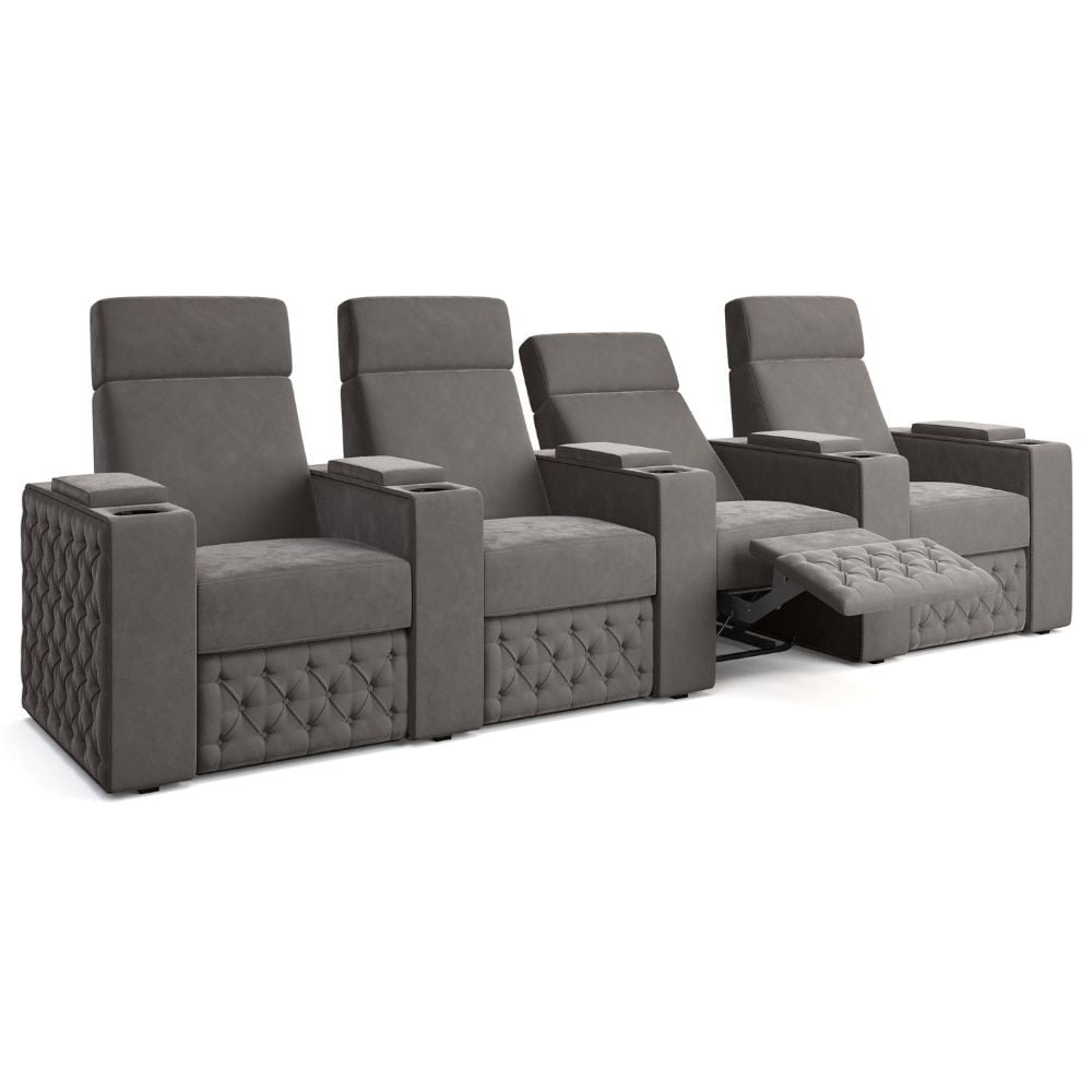 Moovia Chesterfield Essentials Single, Double, Triple or 4 Seat Cinema Chair in Dekoma Sorono Velvet 54